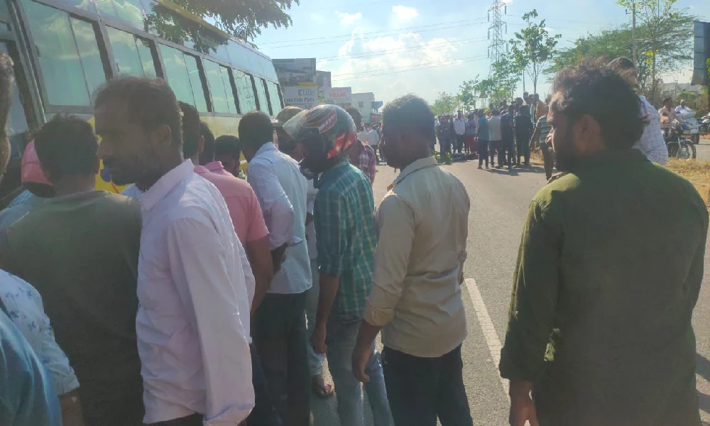 Bike accident in a moving private bus and Rider dies on the spot