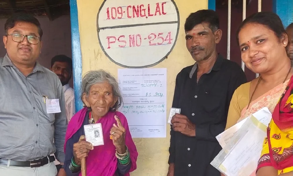 103 year old women channagiri durvagere Karnataka Election 2023