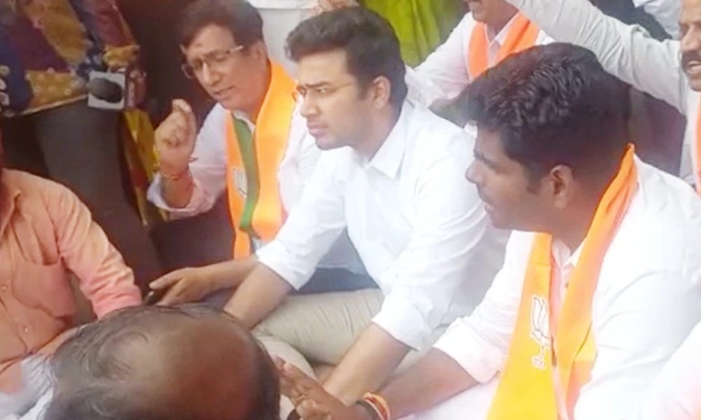 BTM Layout Ruckus Sridhar Reddy leads protest demanding arrest of culprits Karnataka Election updates