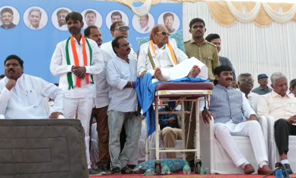 Baburao Chinchansur campaigns on stretcher Karnataka Election 2023 updates
