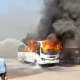 Bus catches fire near Kateel