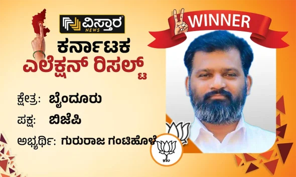 Byndoor karnataka Election results winner Gururaj Gantihole