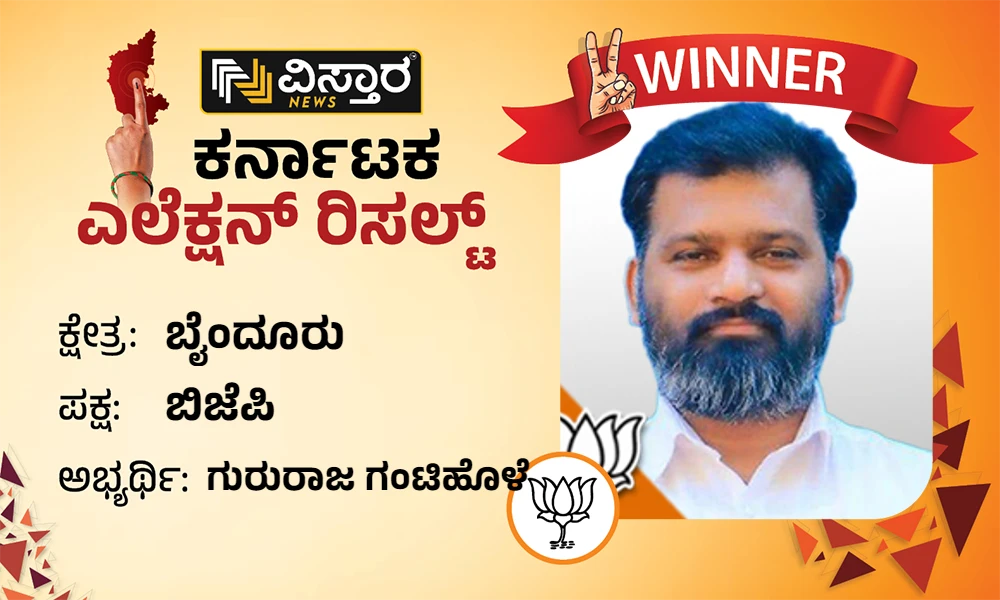 Byndoor karnataka Election results winner Gururaj Gantihole