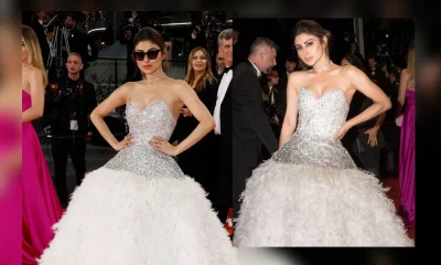 Mouni Roy in feathered gown