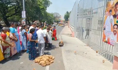 Hindu Jagruti Sene breaks 101 coconuts at RR Nagar