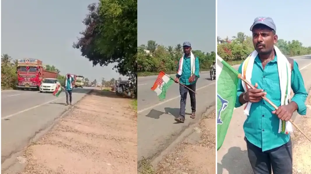 karnataka-cm: Siddaramaiah fans reach Bangalore from davanagere by walk