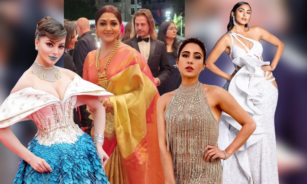 Kushboo Sundar wear Kanjivaram saree In Cannes 2023