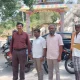 M Lakshman with police in Mandya