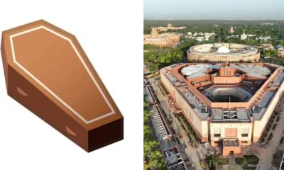 new Parliament building and coffin box