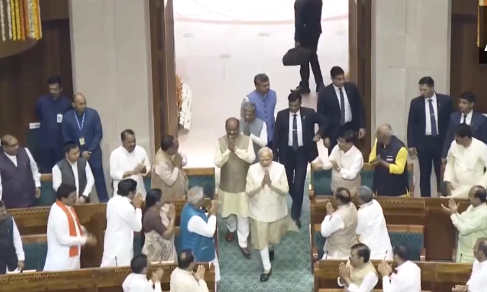 PM Modi Enters New Parliament Building