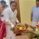 Udupi Pejawar mutt seer vishwaprasanna tirtha swamiji visits minister Dr G Parameshwar house in bengaluru