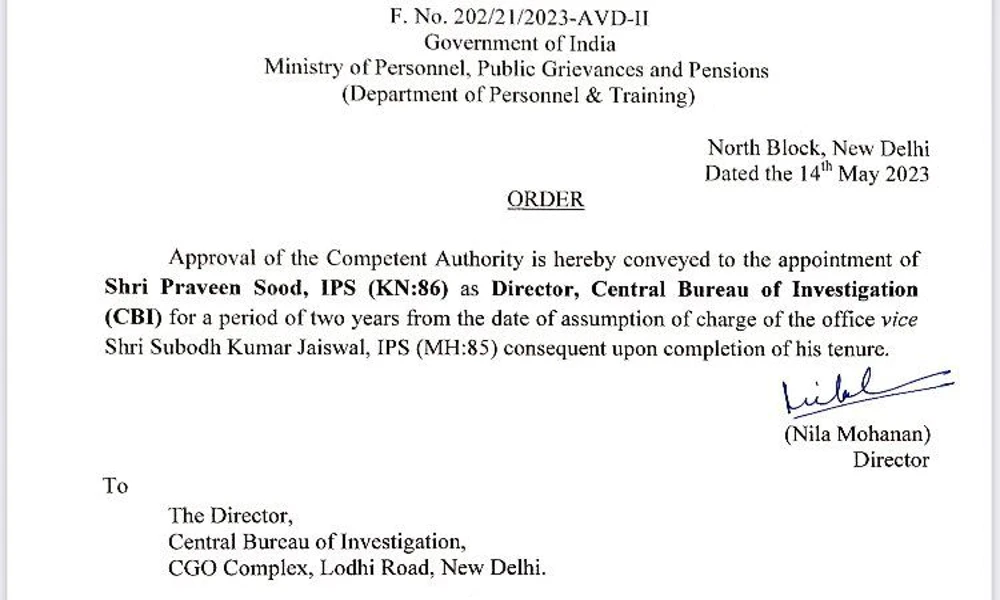 Praveen Sood as CBI Director central Government order