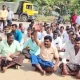 Protest from MP Renukacharya supporters in honnali