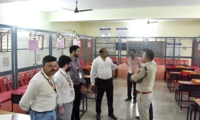 Visit of DC Venkatesh T., SP Srihari Babu to Vijayanagar Vote Counting Centre