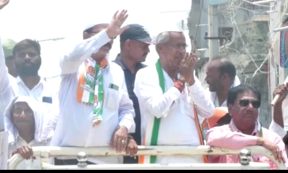 Karnataka election 2023 Congress candidate from Yadagiri constituency Channareddy Patila road show Appeal to vote and win