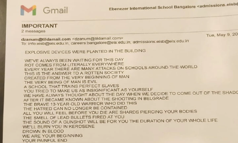 Bomb threat Email