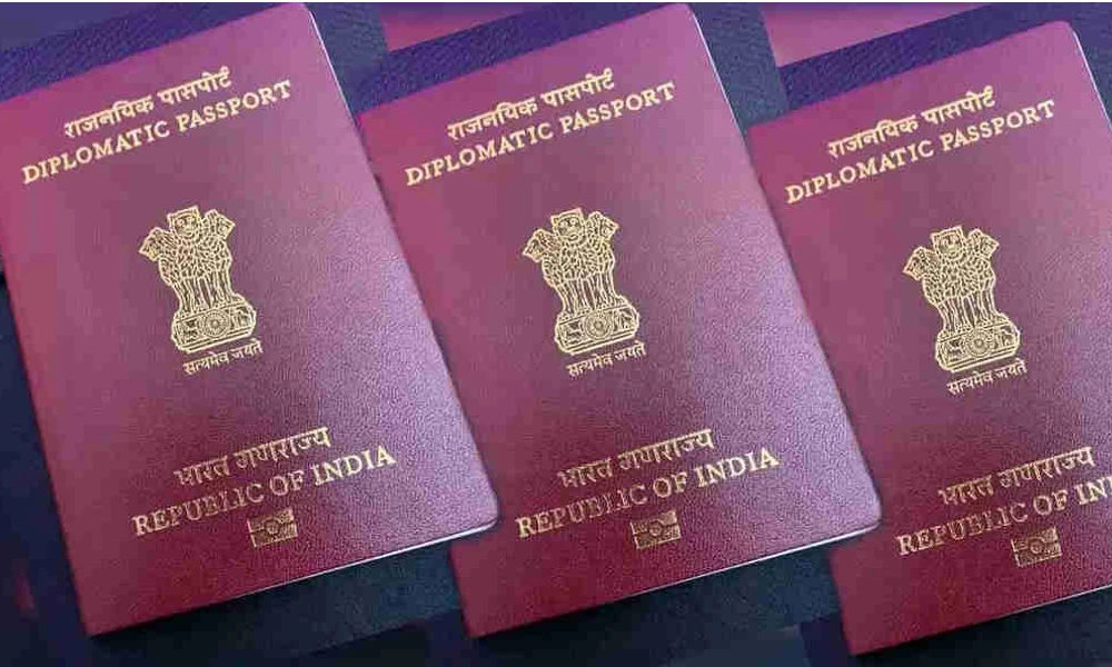diplomatic passport in maroon colour