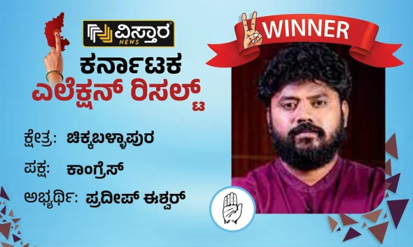 Chikkaballapur assembly election results winner pradeep eshwar