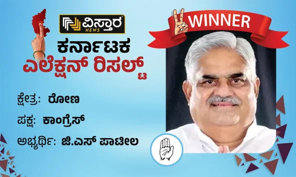 ron assembly constituency winner congress gs patil