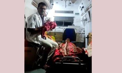 A mother gave birth in an ambulance near Bailuvaddigeri village