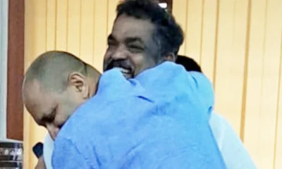 BJP MP Anantkumar Hegde hugs Congress MLA Satish Sail in Karwar