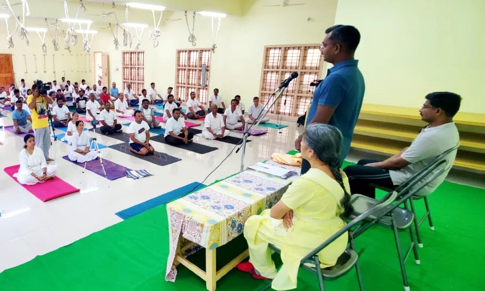 Ballari District SP Ranjith Kumar Bandaru speech on the celebration of International Yoga Day