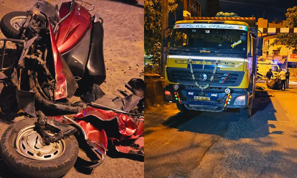 Tipper- bike accident kills two youths in Bangalore