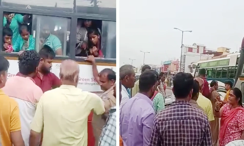 Video Viral Conductor hits for saying there is no seat in bus in chitradurga 