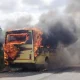 Fire to a school bus in Kottur