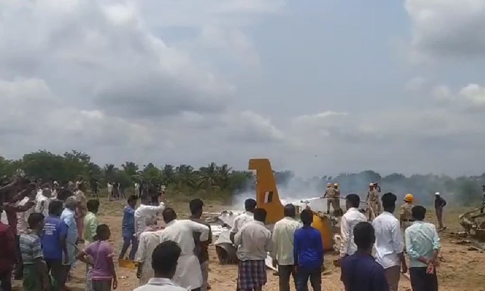 Jet crashes in chamaraj nagar