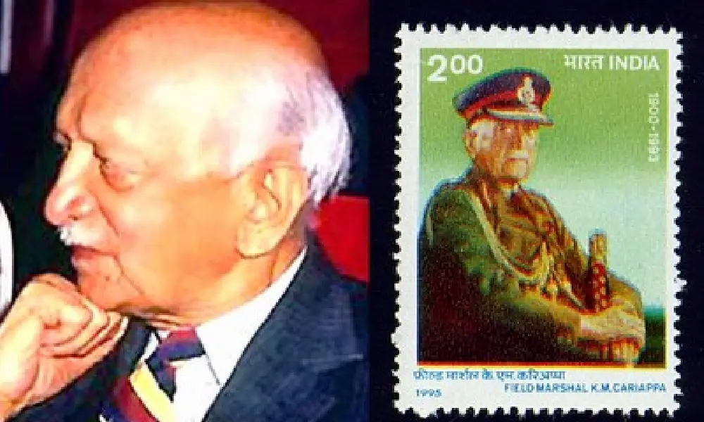 Field Marshal KM Kariyappa and stamp in his name