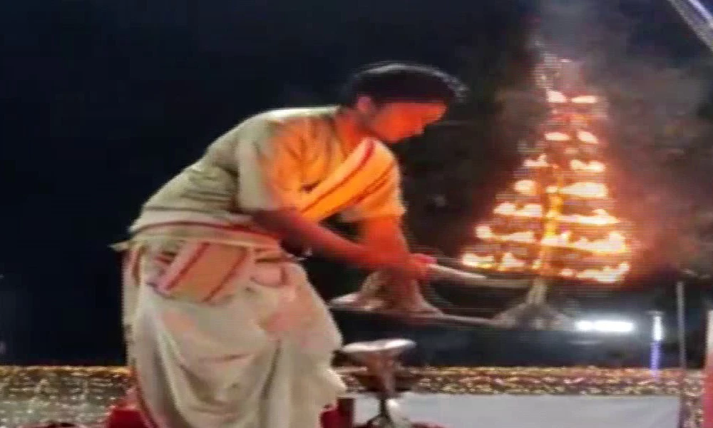 Vibhu Upadhyay, who regularly performs Ganga Aarti
