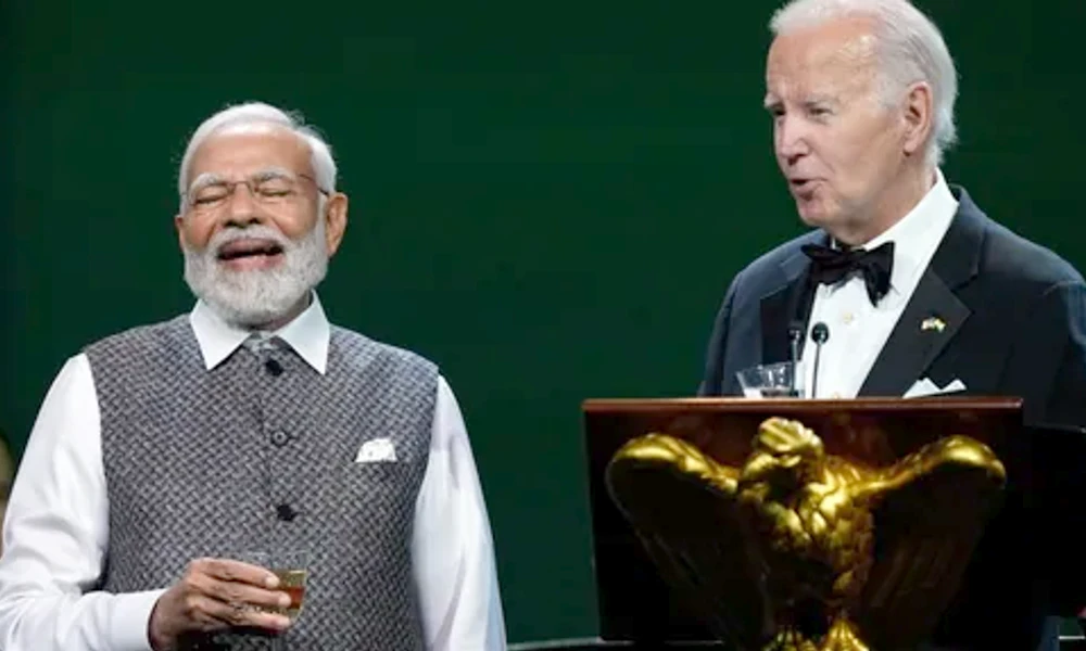 PM Modi And Joe Biden Laughing At White House