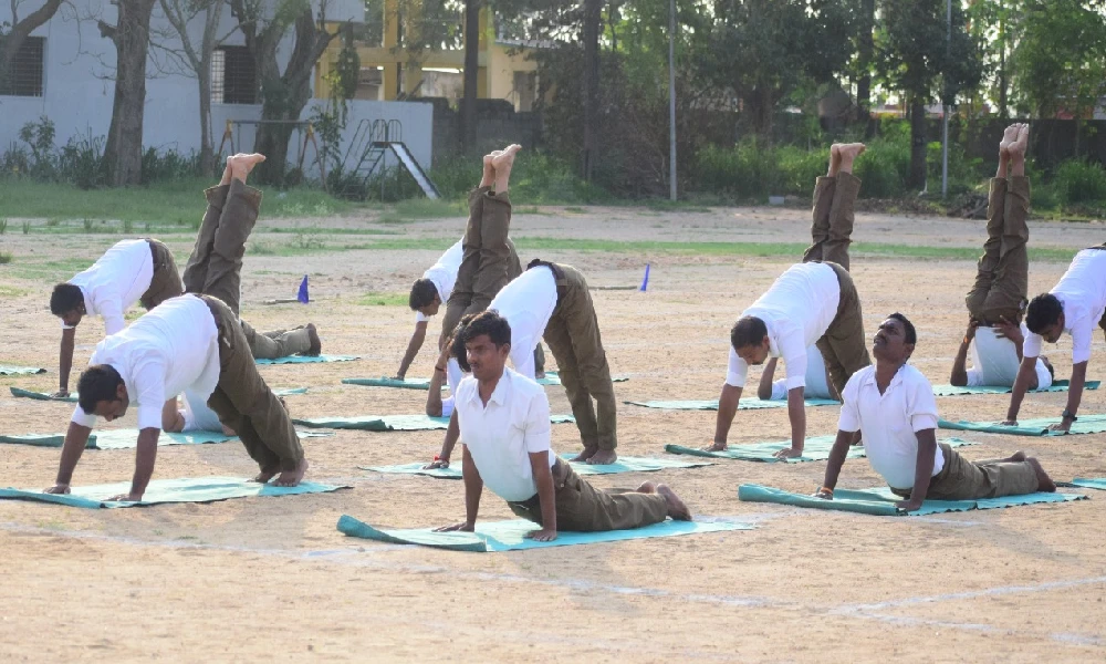 RSS workers training at Sangh Shiksha Varg in channenahally