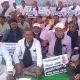 protest against minister dr sharan prakash patil in raichur