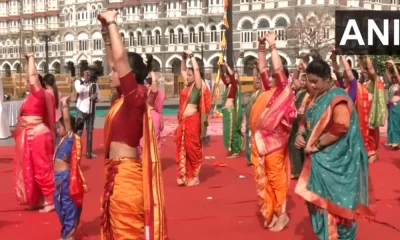 Women Perform Yoga In nauvari sarees