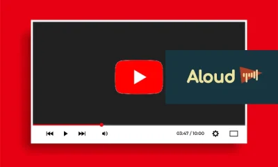 YouTube logo with Aloud Logo