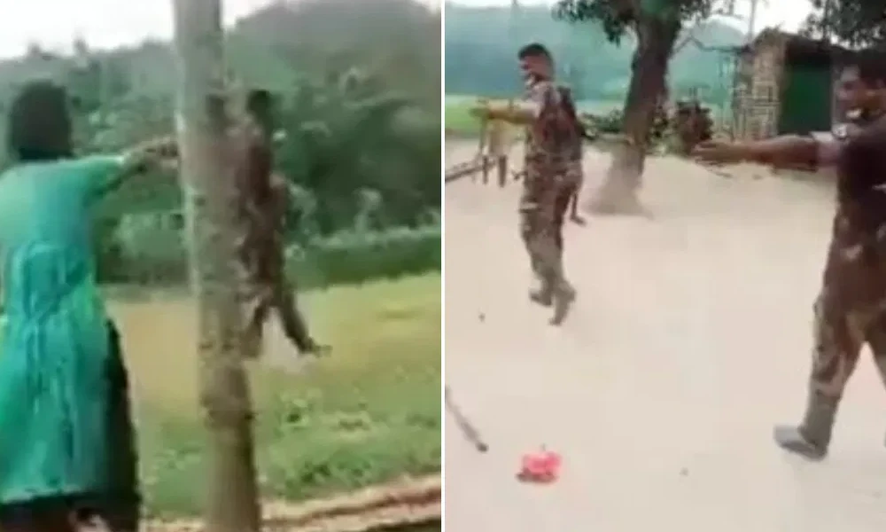 Meghalaya Villagers Chase Bangladesh soldiers