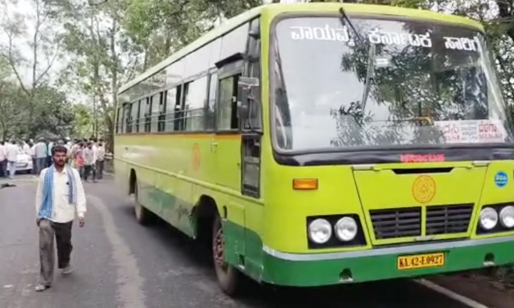 bike bus road accident in belagavi