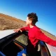 Boy on sunroof