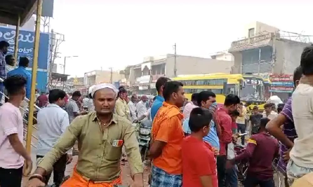 Cow Slaughter protest at baglkote