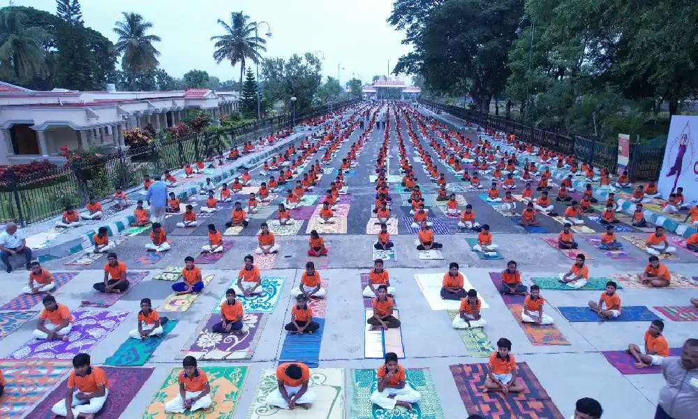 Yoga Day 2023 at Suttur Mutt More than 2000 people participated