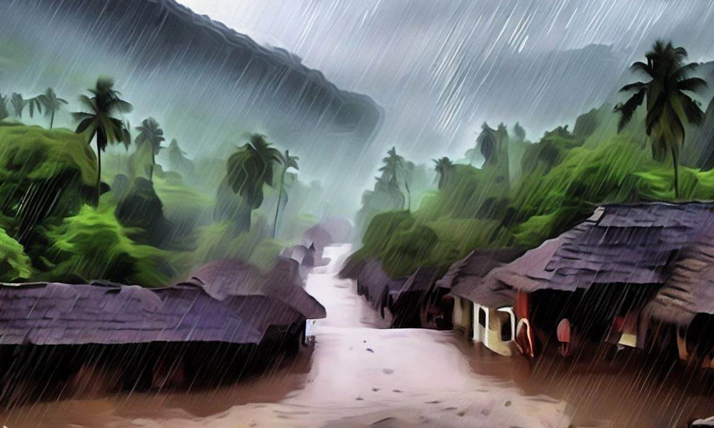 rain on wester ghat village