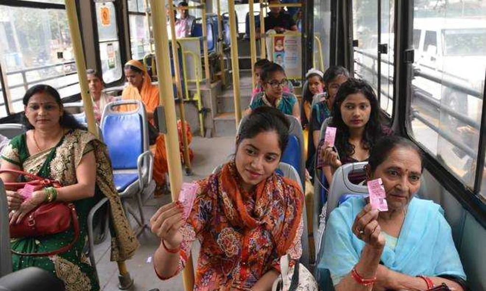 free pass for woman in bus