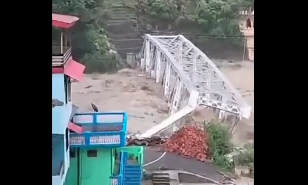 Bridge Swept Away In Himachal Pradesh
