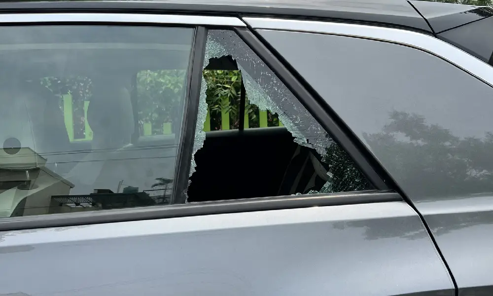 car glass broken