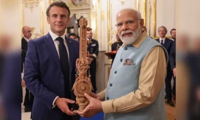 Modi Gifts Macron A Sandalwood Sitar
