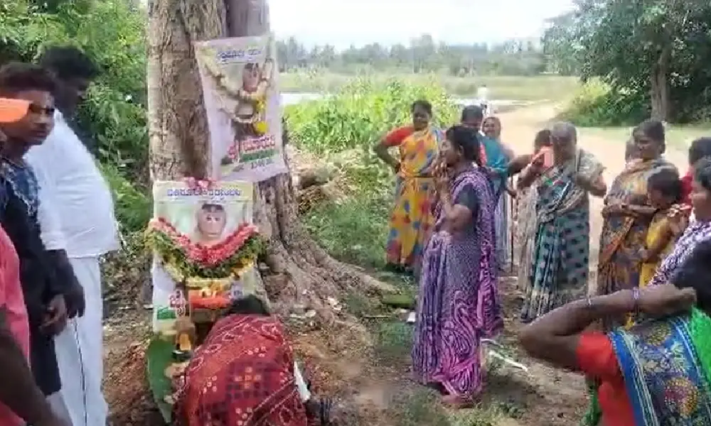 11 day of death ceremony of monkey in Mandya