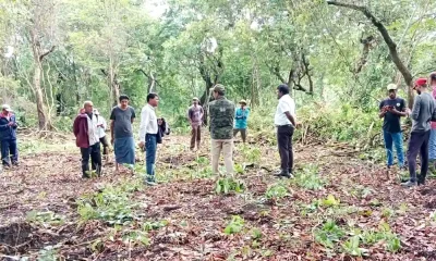 Tahsildar visited encroached government land in Kasaba Hobali Madasuru village of Sagara Taluk