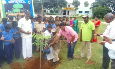 Vanamahotsav program at Huligere High School in Shira